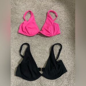 Hollister Vibrant Pink and Classic Black Bikini Tops